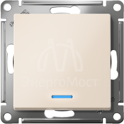 Механизм выключателя 1-кл. СП AtlasDesign 10А IP20 (сх. 1а) 10AX с подсветкой беж. SchE ATN000213