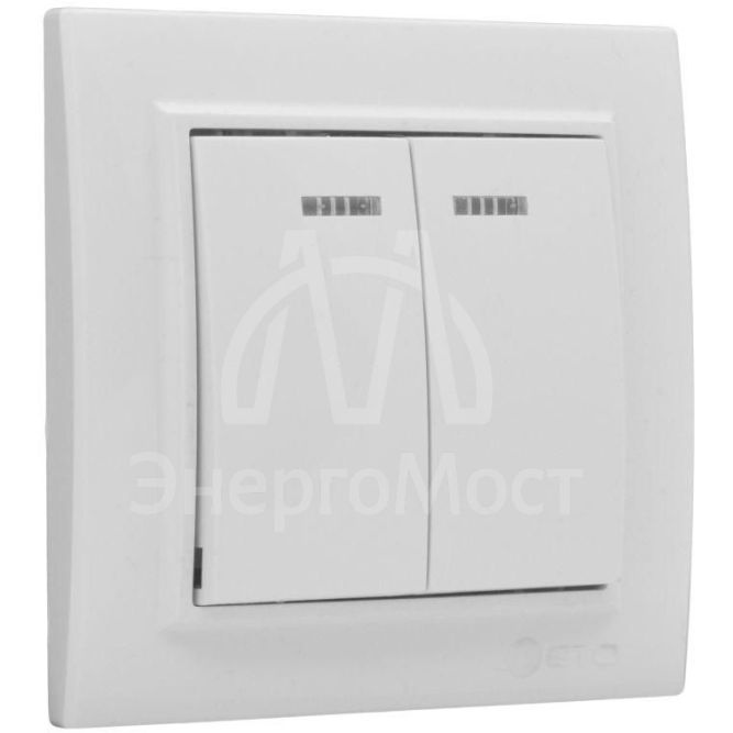 Выключатель 2-кл. СП Минск 10А IP20 с индикатором бел. Basic EKF ERV10-123-10