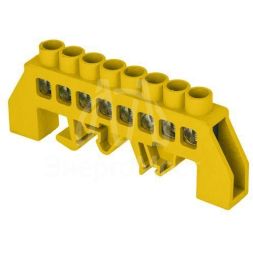 Шина нулевая PE 8х12 8 отвер. латунь желт. нейлоновый корпус комбинированный PROxima EKF sn0-125-8-dpe