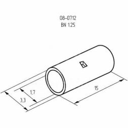Гильза соединительная (СГ L-15мм) 0.5-1.5кв.мм (BN1.25) REXANT 08-0712
