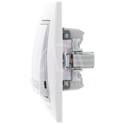 Выключатель 3-кл. СП Мира 10А IP20 с сер. вставкой бел. LEZARD 701-0215-109