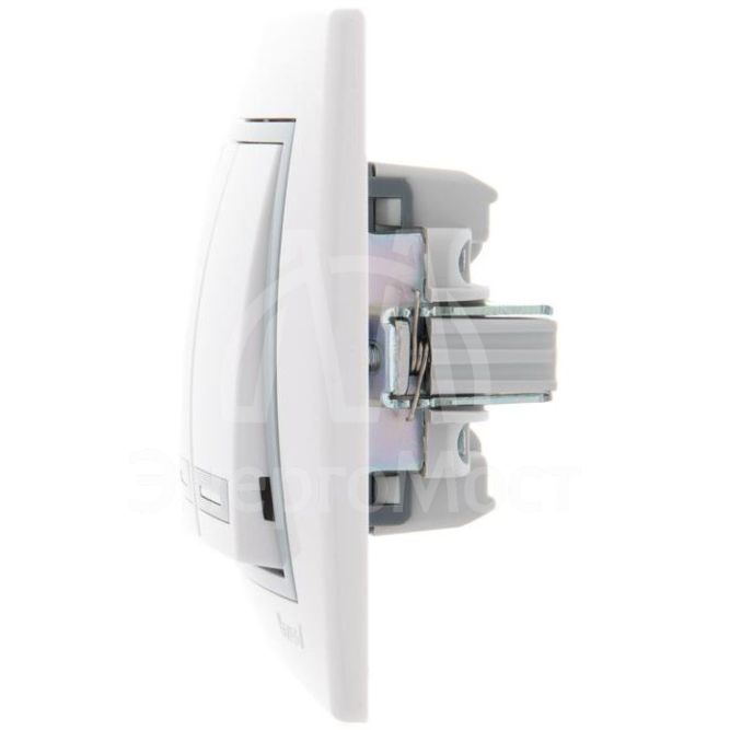 Выключатель 3-кл. СП Мира 10А IP20 с сер. вставкой бел. LEZARD 701-0215-109