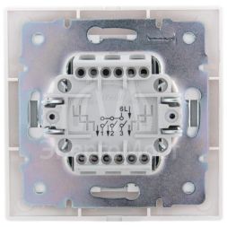 Выключатель 3-кл. СП Мира 10А IP20 с сер. вставкой бел. LEZARD 701-0215-109