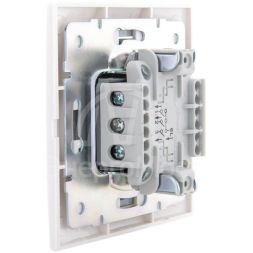 Выключатель 3-кл. СП Мира 10А IP20 с сер. вставкой бел. LEZARD 701-0215-109