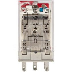 Реле промежуточное RPAt 22/3 10А 230В AC с кнопкой и мех. индикацией AVERES EKF rpat-22-3-230AC