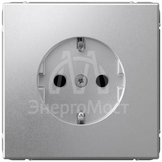 Розетка ArtGallery 16А с заземл. со шторками быстрозажим. клем. механизм алюм. SE GAL000345S