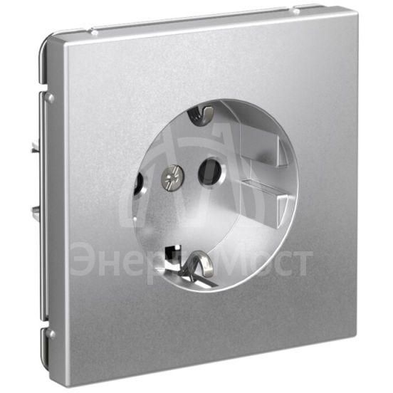 Розетка ArtGallery 16А с заземл. со шторками быстрозажим. клем. механизм алюм. SE GAL000345S