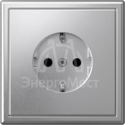 Розетка ArtGallery 16А с заземл. со шторками быстрозажим. клем. механизм алюм. SE GAL000345S