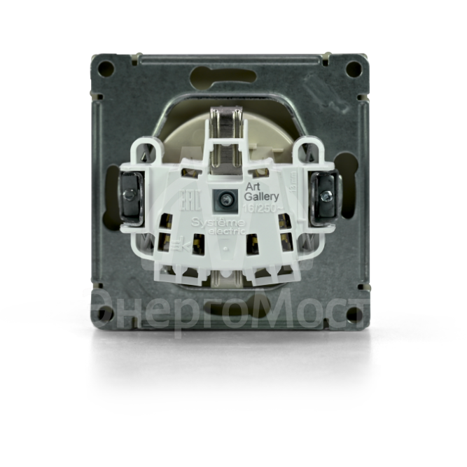 Розетка ArtGallery 16А с заземл. со шторками быстрозажим. клем. механизм алюм. SE GAL000345S