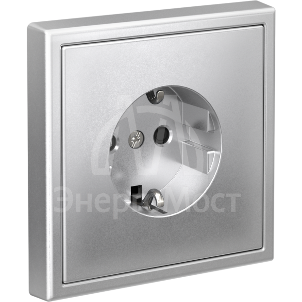 Розетка ArtGallery 16А с заземл. со шторками быстрозажим. клем. механизм алюм. SE GAL000345S