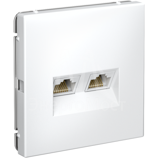 Розетка компьютерная 2-м ArtGallery RJ45 + RJ45 кат.5E механизм бел. SE GAL000185