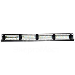 Патч-панель TERACOM 19дюйм кат.5E 1U неэкранированная UTP 24 порта RJ-45 110 IDC с органайзером EKF TRC-PPNL-5EUTP-C1U24