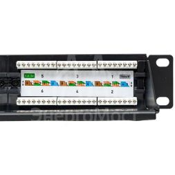 Патч-панель TERACOM 19дюйм кат.5E 1U неэкранированная UTP 24 порта RJ-45 110 IDC с органайзером EKF TRC-PPNL-5EUTP-C1U24