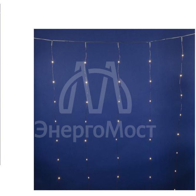Занавес LED со статическим свечением ULD-C1510-100/STA WARM WHITE IP44 1.5х1м 100 диодов тепл. бел. свет провод прозр. Uniel UL-00007249