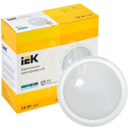 Светильник светодиодный ДПО 5070 28Вт 4000К IP65 круг бел. IEK LDPO0-5070-28-4000-K01