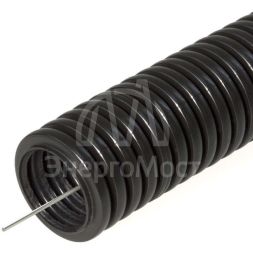 Труба гофрированная ПНД d25мм с протяж. черн. (уп.75м) Урал Пак ГФ-1100025-075