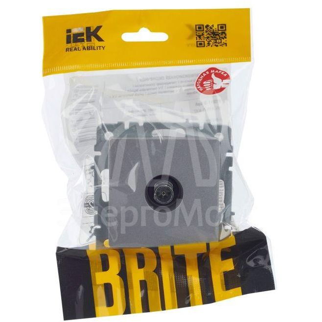 Розетка телевизионная оконечная TV СП Brite РТВ11-0-БрА алюм. IEK BR-A10-O-K47