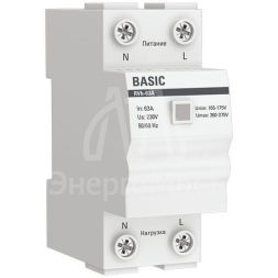 Реле напряжения RVb-63A (сквозное подкл.) Basic EKF rvb-63a