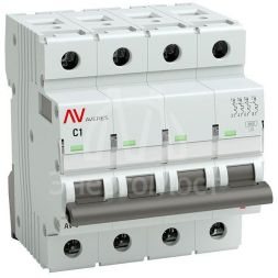 Выключатель автоматический модульный 4п C 1А 6кА AV-6 AVERES EKF mcb6-4-01C-av