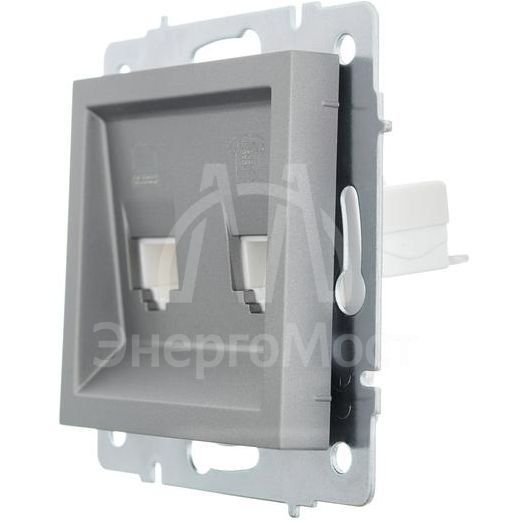 Розетка компьютерная + телефонная 2-м СП Vesna механизм платина LEZARD 742-3588-143