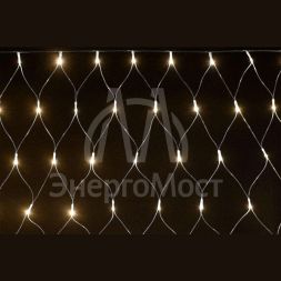 Гирлянда &amp;quot;Сеть&amp;quot; 1.5х1.5м 160LED тепл. бел. IP20 провод прозр. 230В с контроллером 8 режимов IEK LGDB410-1-160-L1-T-S-44