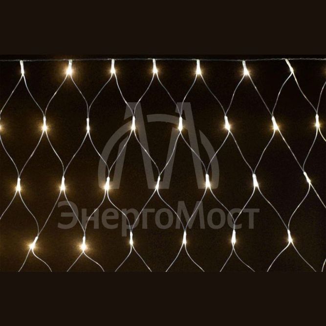 Гирлянда &amp;quot;Сеть&amp;quot; 1.5х1.5м 160LED тепл. бел. IP20 провод прозр. 230В с контроллером 8 режимов IEK LGDB410-1-160-L1-T-S-44