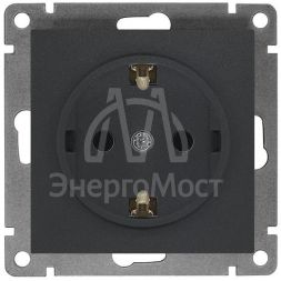 Розетка 1-м СП Афина 16А IP20 с заземл. механизм графит Universal A0028-Gr