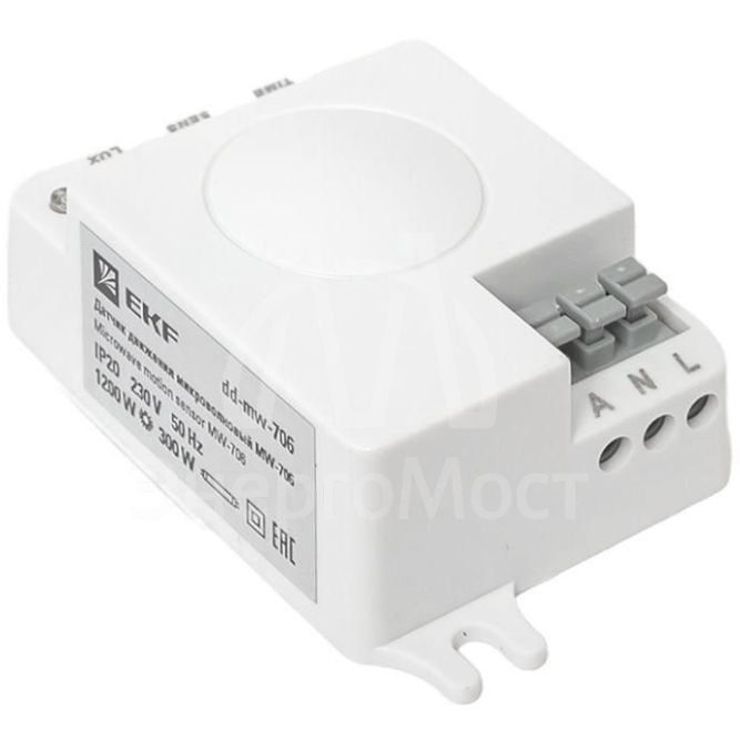 Датчик движения микроволновый MW-706 1200Вт 360град. до 8м IP20 бел. EKF dd-mw-706