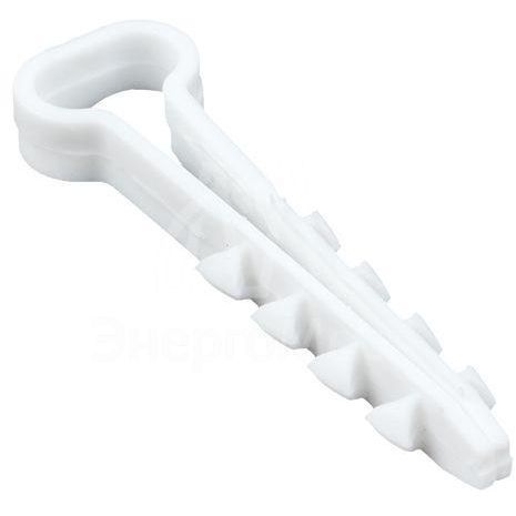 Дюбель-хомут d5-10мм для плоского кабеля полипропилен бел. (уп.50шт) EKF plc-cd-5x10w