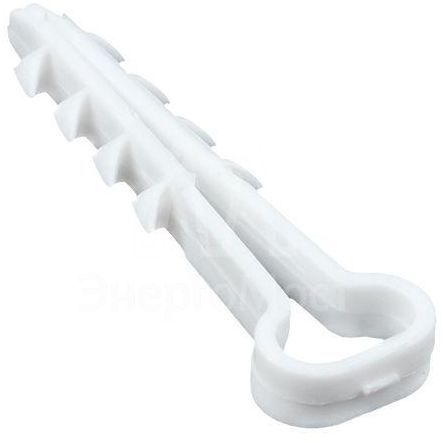 Дюбель-хомут d5-10мм для плоского кабеля полипропилен бел. (уп.50шт) EKF plc-cd-5x10w