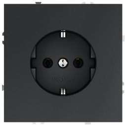 Розетка 1-м СП S70 16А с заземл. механизм графит Voltum VLS040107