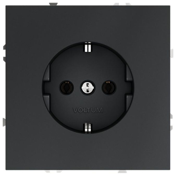 Розетка 1-м СП S70 16А с заземл. механизм графит Voltum VLS040107