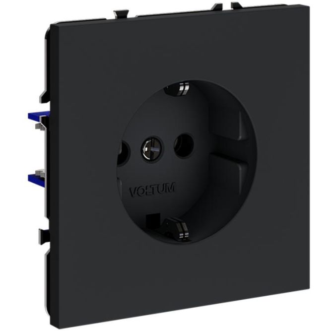 Розетка 1-м СП S70 16А с заземл. механизм графит Voltum VLS040107