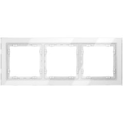 Рамка 3-м S70 стеклян. бел. Voltum VLS110301