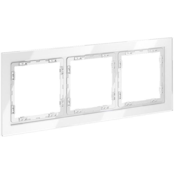 Рамка 3-м S70 стеклян. бел. Voltum VLS110301