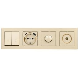 Рамка 4-м VESNA горизонт. без вставки зол. LEZARD 742-3600-149