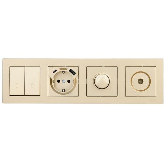 Рамка 4-м VESNA горизонт. без вставки зол. LEZARD 742-3600-149