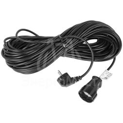 Удлинитель-шнур ПВС 3х0.75 30м с заземл. 6А 1300Вт IP44 черн. Rexant 11-7091