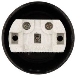 Розетка штепсельная карболитовая открытой уст. б/з 16А черн. Rexant 11-8980