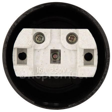 Розетка штепсельная карболитовая открытой уст. б/з 16А черн. Rexant 11-8980