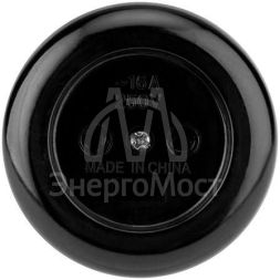 Розетка штепсельная карболитовая открытой уст. б/з 16А черн. Rexant 11-8980