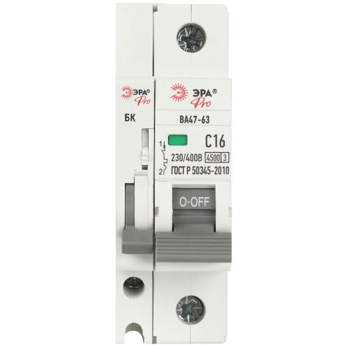 Выключатель автоматический 1п C 16А 4.5кА ВА47-63 PRO ЭРА Б0059407