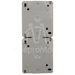 Блок ОП 2 розетки вертик. INDUSTRIAL с заземл. керамика IP54 сер. Kranz KR-78-0616