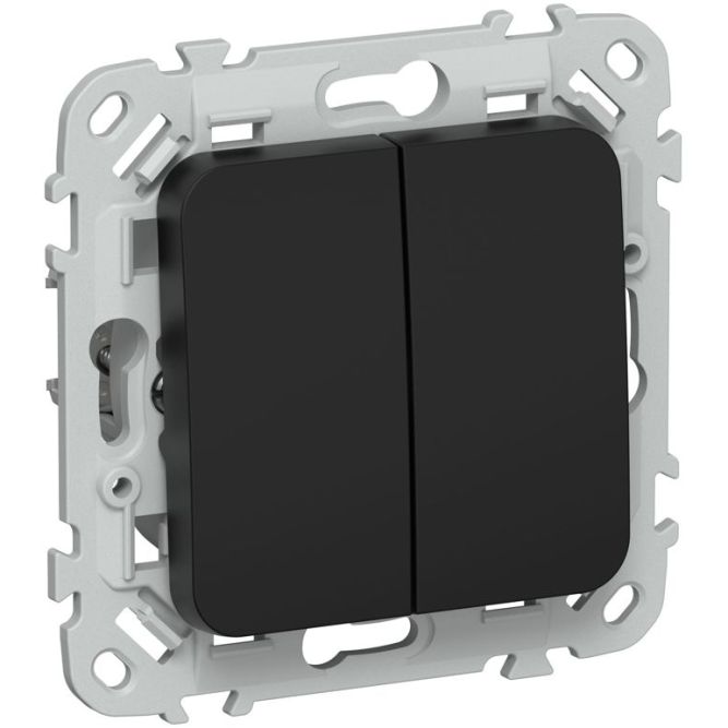 Выключатель 2-кл. СП FLITE ВС12-1-0-ФлЧ 10А механизм черн. IEK FI-V20-0-10-1-K02