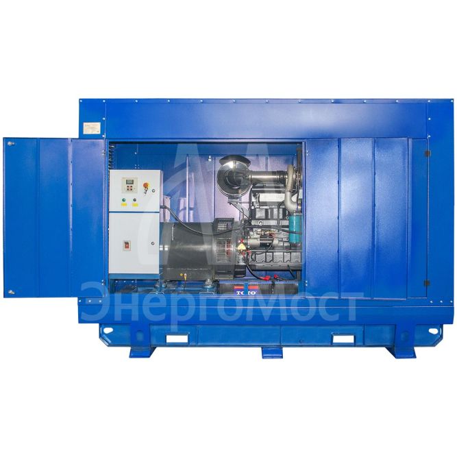 Дизельный генератор ТСС ЭД-300-Т400 в погодозащитном кожухе на прицепе