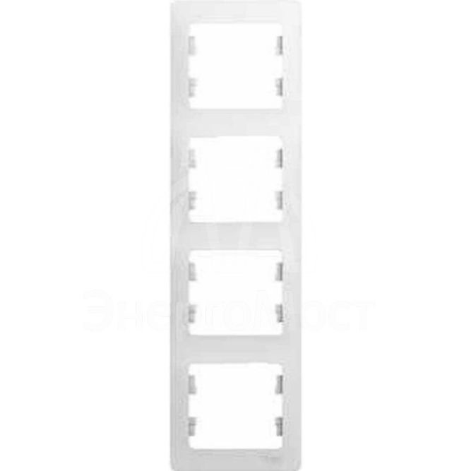 Рамка 4-м Glossa верт. бел. SchE GSL000108