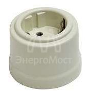 Розетка 1-м ОП Лизетта 16А IP20 ретро с заземл. ABS-пластик сл. кость Bironi B1-101-211