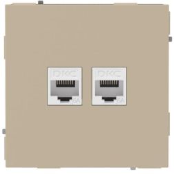 Розетка компьютерная 2-м KANT RJ45 кат.6A без шторки ванильн. марципан DKC 7015674