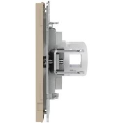 Розетка компьютерная 2-м KANT RJ45 кат.6A без шторки ванильн. марципан DKC 7015674