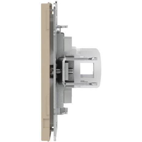 Розетка компьютерная 2-м KANT RJ45 кат.6A без шторки ванильн. марципан DKC 7015674